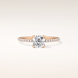 0.95 CT Cushion Shaped Hidden Halo & Pave Moissanite Engagement Ring
