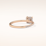 0.95 CT Cushion Shaped Hidden Halo & Pave Moissanite Engagement Ring