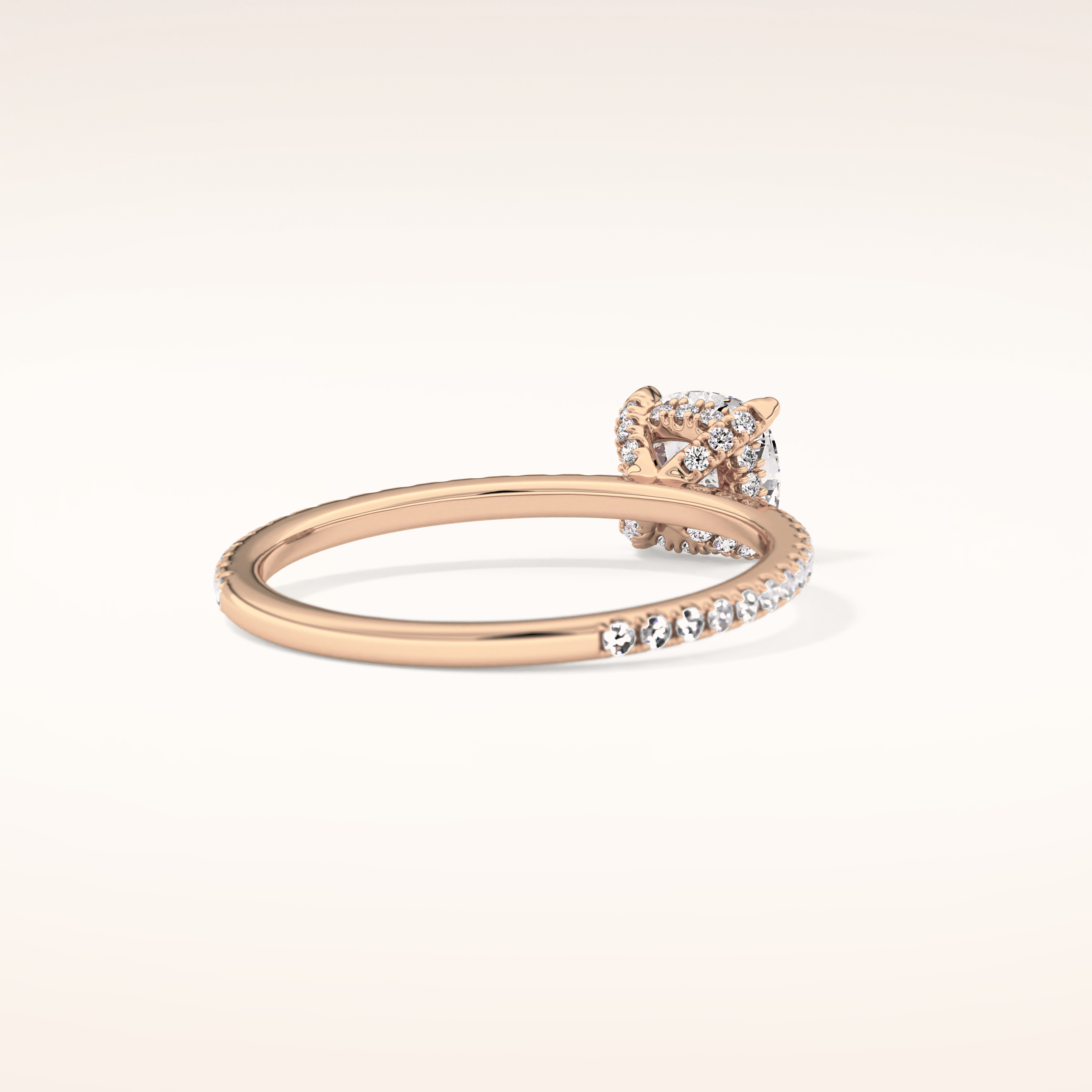 0.95 CT Cushion Shaped Hidden Halo & Pave Moissanite Engagement Ring