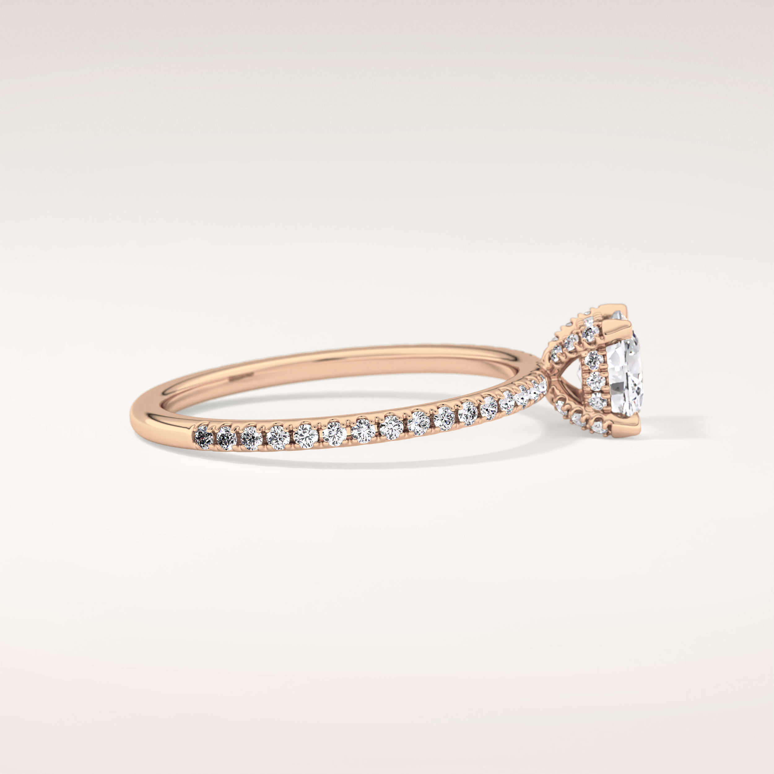 0.95 CT Cushion Shaped Hidden Halo & Pave Moissanite Engagement Ring
