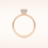 0.95 CT Cushion Shaped Hidden Halo & Pave Moissanite Engagement Ring