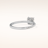 0.95 CT Cushion Shaped Hidden Halo & Pave Moissanite Engagement Ring