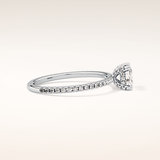 0.95 CT Cushion Shaped Hidden Halo & Pave Moissanite Engagement Ring