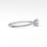 Cushion Hiiden Halo & Pave Lab Grown Diamond Engagement Ring