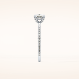 0.95 CT Cushion Shaped Hidden Halo & Pave Moissanite Engagement Ring