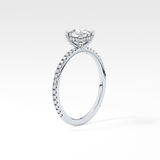 Cushion Hiiden Halo & Pave Lab Grown Diamond Engagement Ring