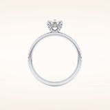 0.95 CT Cushion Shaped Hidden Halo & Pave Moissanite Engagement Ring