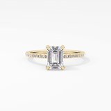 Emerald Hidden Halo & Pave Lab Grown Diamond Engagement Ring