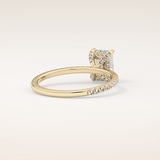 1.02 CT Emerald Shaped Hidden Halo & Pave Moissanite Engagement Ring