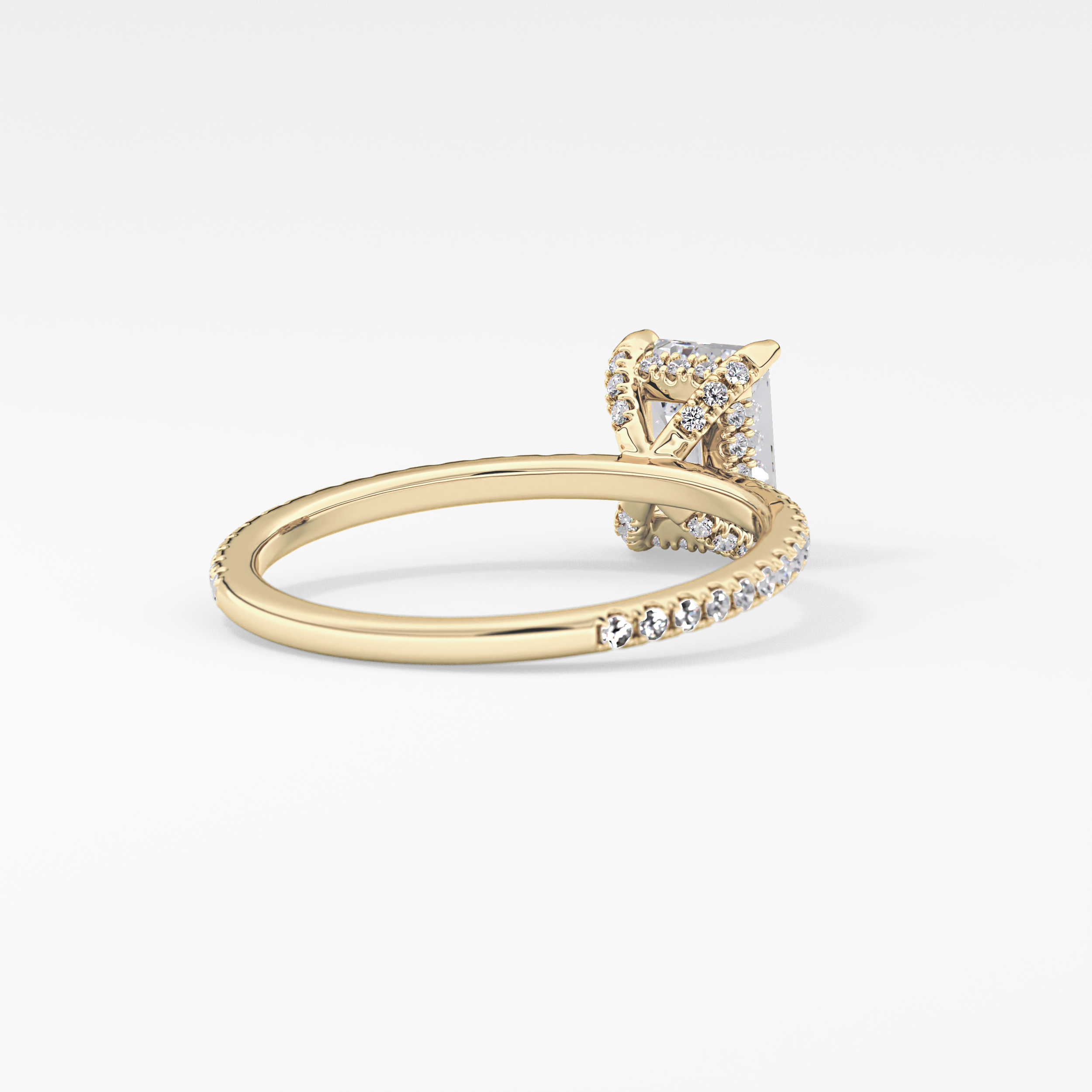 Emerald Hidden Halo & Pave Lab Grown Diamond Engagement Ring