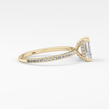Emerald Hidden Halo & Pave Lab Grown Diamond Engagement Ring