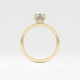Emerald Hidden Halo & Pave Lab Grown Diamond Engagement Ring