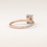 1.02 CT Emerald Shaped Hidden Halo & Pave Moissanite Engagement Ring
