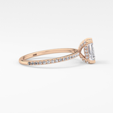 Emerald Hidden Halo & Pave Lab Grown Diamond Engagement Ring