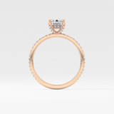 Emerald Hidden Halo & Pave Lab Grown Diamond Engagement Ring
