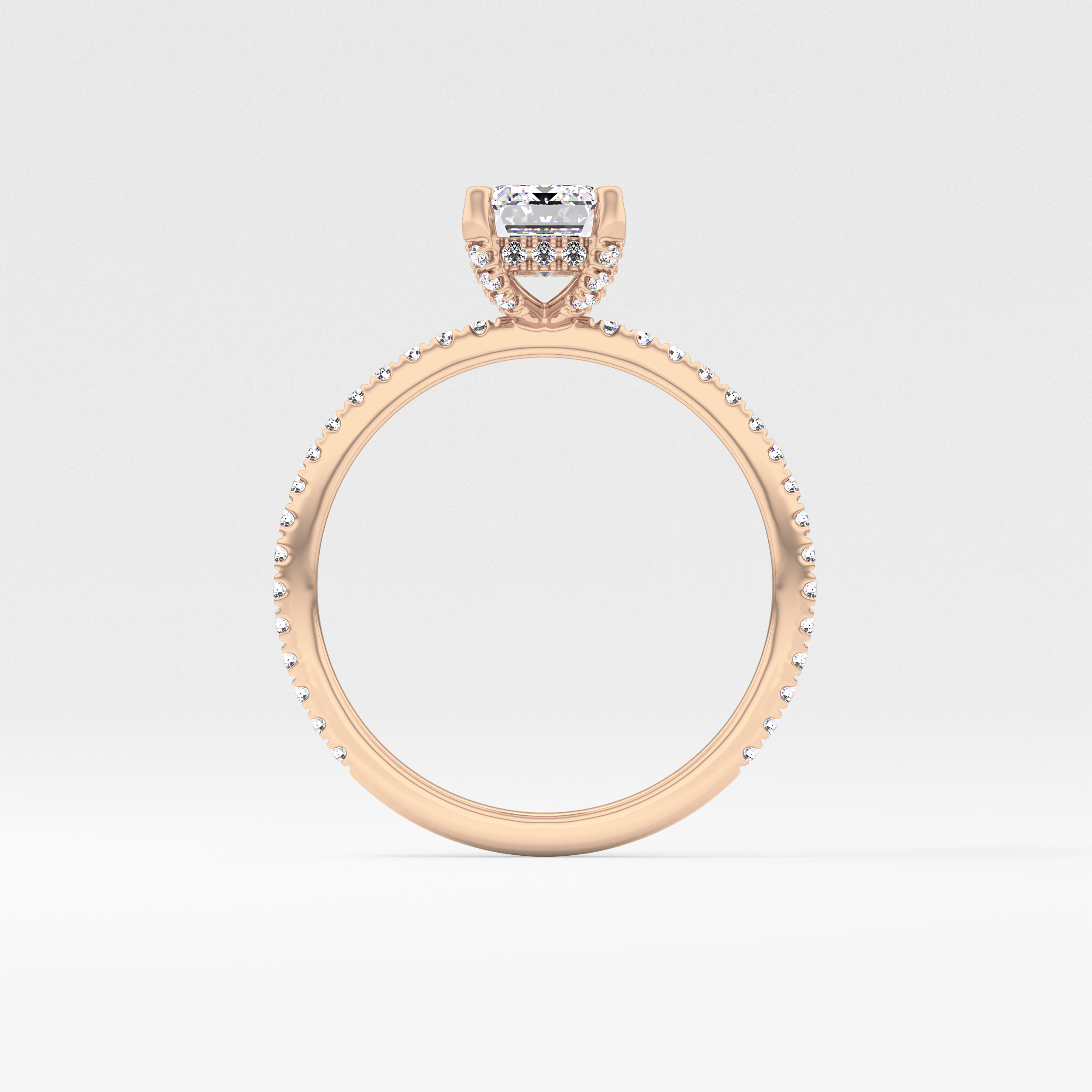 Emerald Hidden Halo & Pave Lab Grown Diamond Engagement Ring