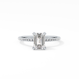 Emerald Hidden Halo & Pave Lab Grown Diamond Engagement Ring