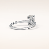 1.02 CT Emerald Shaped Hidden Halo & Pave Moissanite Engagement Ring