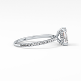 Emerald Hidden Halo & Pave Lab Grown Diamond Engagement Ring