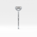 Emerald Hidden Halo & Pave Lab Grown Diamond Engagement Ring