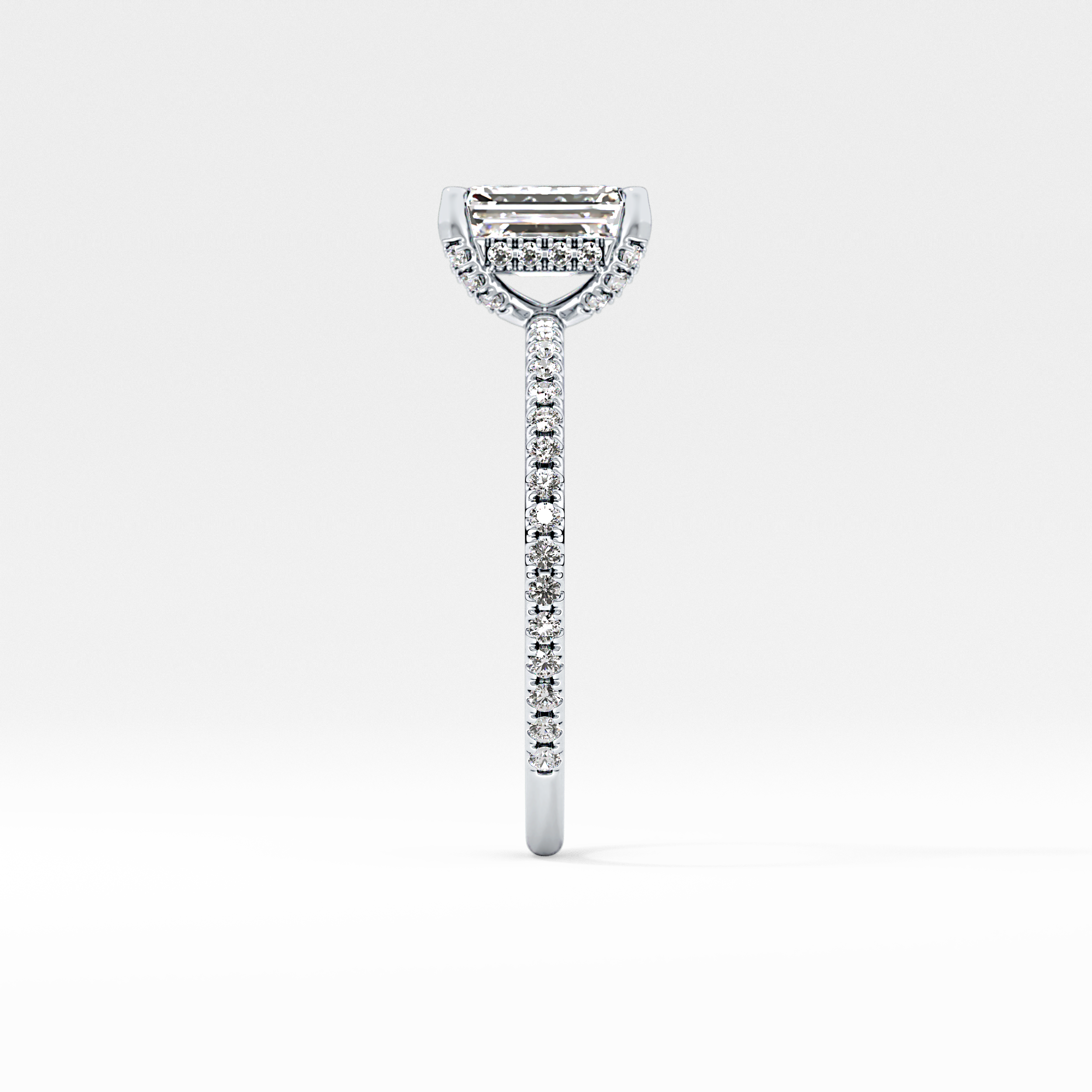 Emerald Hidden Halo & Pave Lab Grown Diamond Engagement Ring