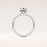 1.02 CT Emerald Shaped Hidden Halo & Pave Moissanite Engagement Ring