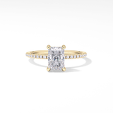 Radiant Hidden Halo & Pave Lab Grown Diamond Engagement Ring