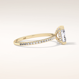 1.21 CT Radiant Shaped Hidden Halo & Pave Moissanite Engagement Ring