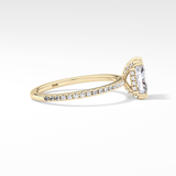 Radiant Hidden Halo & Pave Lab Grown Diamond Engagement Ring