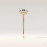 1.21 CT Radiant Shaped Hidden Halo & Pave Moissanite Engagement Ring