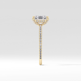 Radiant Hidden Halo & Pave Lab Grown Diamond Engagement Ring