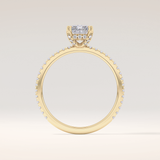 1.21 CT Radiant Shaped Hidden Halo & Pave Moissanite Engagement Ring
