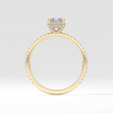 Radiant Hidden Halo & Pave Lab Grown Diamond Engagement Ring