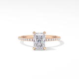 Radiant Hidden Halo & Pave Lab Grown Diamond Engagement Ring