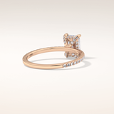 1.21 CT Radiant Shaped Hidden Halo & Pave Moissanite Engagement Ring