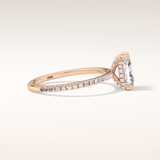 1.21 CT Radiant Shaped Hidden Halo & Pave Moissanite Engagement Ring
