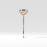 Radiant Hidden Halo & Pave Lab Grown Diamond Engagement Ring