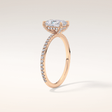 1.21 CT Radiant Shaped Hidden Halo & Pave Moissanite Engagement Ring