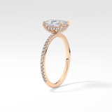 Radiant Hidden Halo & Pave Lab Grown Diamond Engagement Ring
