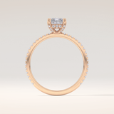 1.21 CT Radiant Shaped Hidden Halo & Pave Moissanite Engagement Ring