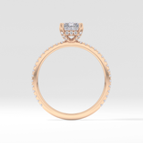 Radiant Hidden Halo & Pave Lab Grown Diamond Engagement Ring