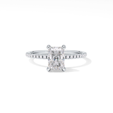 Radiant Hidden Halo & Pave Lab Grown Diamond Engagement Ring
