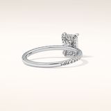 1.21 CT Radiant Shaped Hidden Halo & Pave Moissanite Engagement Ring