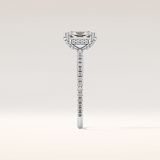 1.21 CT Radiant Shaped Hidden Halo & Pave Moissanite Engagement Ring