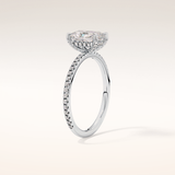 1.21 CT Radiant Shaped Hidden Halo & Pave Moissanite Engagement Ring