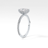 Radiant Hidden Halo & Pave Lab Grown Diamond Engagement Ring