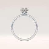 1.21 CT Radiant Shaped Hidden Halo & Pave Moissanite Engagement Ring