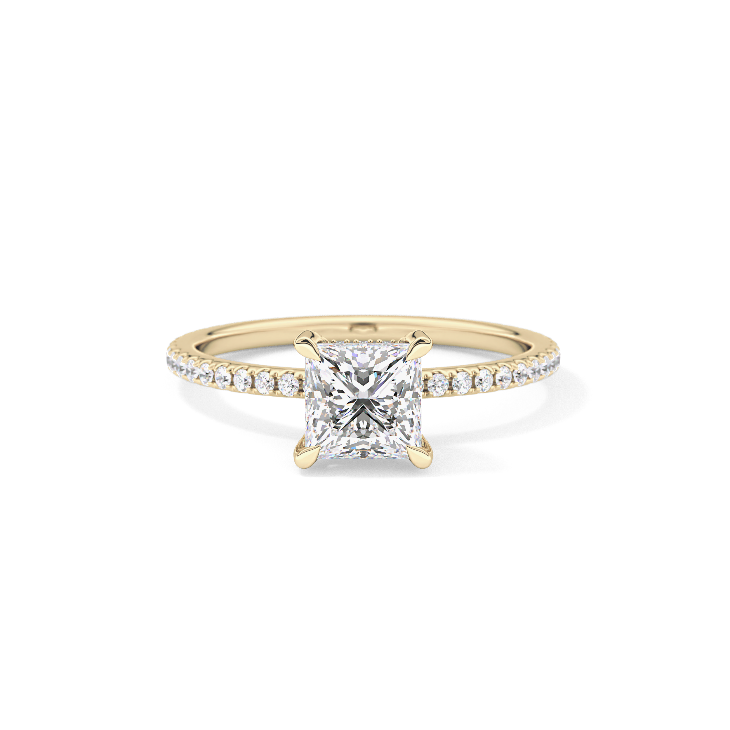 Princess Hidden Halo & Pave Lab Grown Diamond Engagement Ring