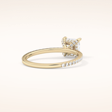 1.04 CT Princess Shaped Hidden Halo & Pave Moissanite Engagement Ring