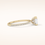 1.04 CT Princess Shaped Hidden Halo & Pave Moissanite Engagement Ring